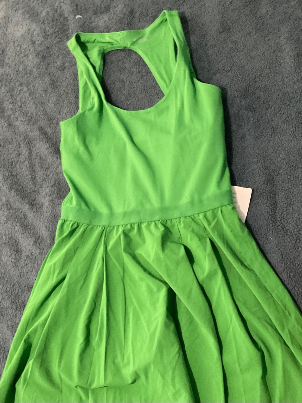 Beyond Yoga Bright Green Backless Athletic Fit-and-Flare Dress
